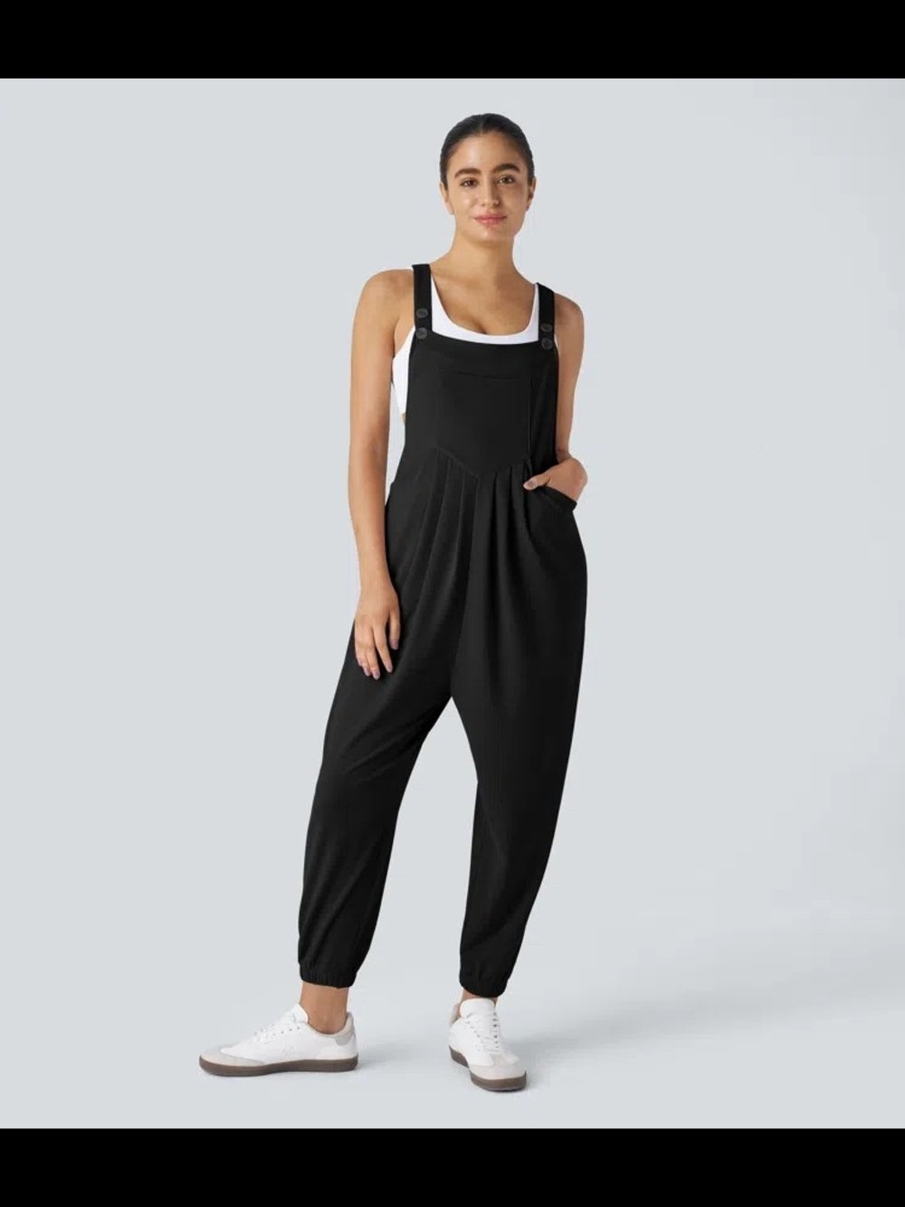 HALARA Black Relaxed-Fit Overalls Jumpsuit